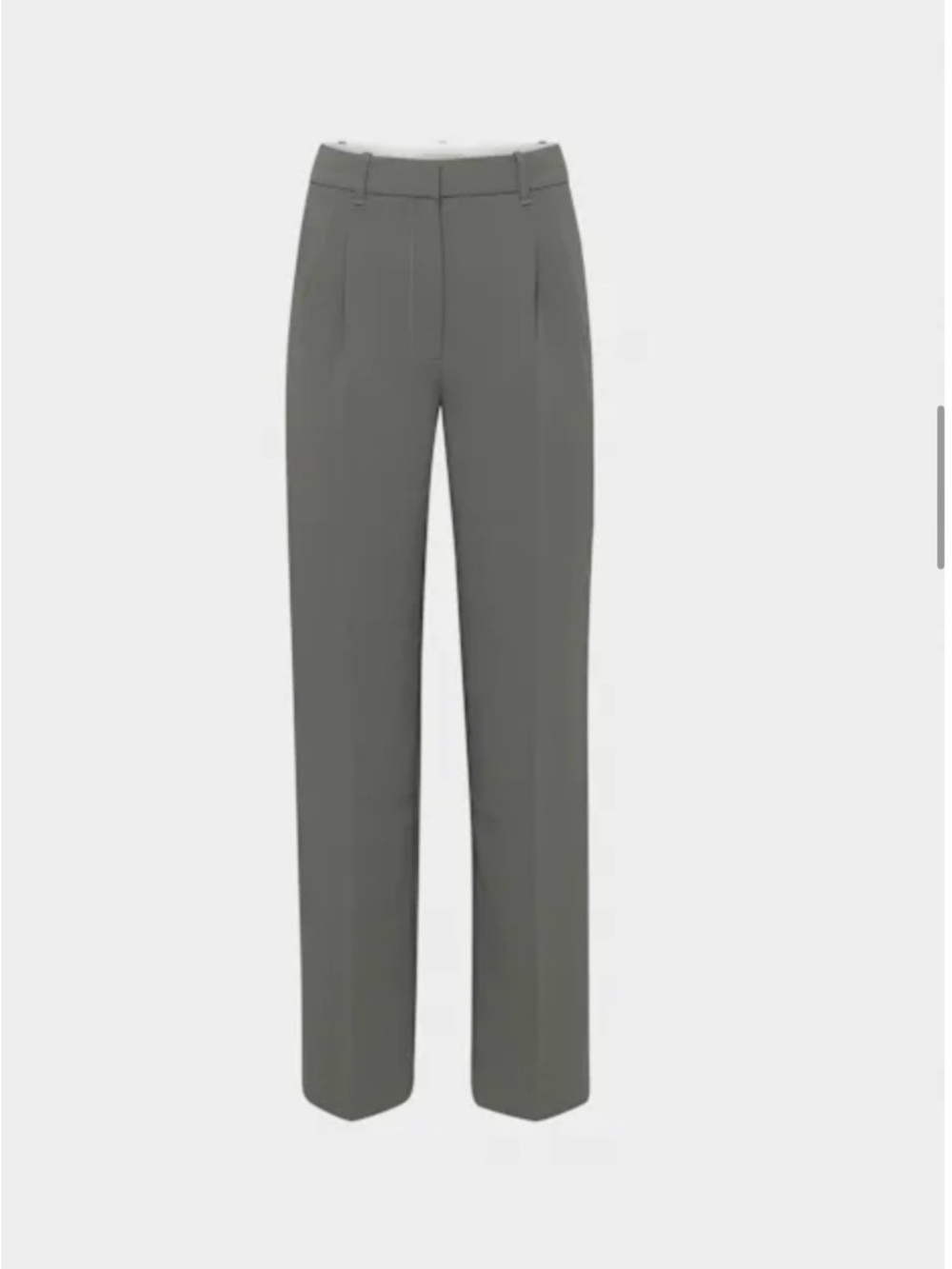 Aritzia Tailored High-Rise Straight Trousers — Gray